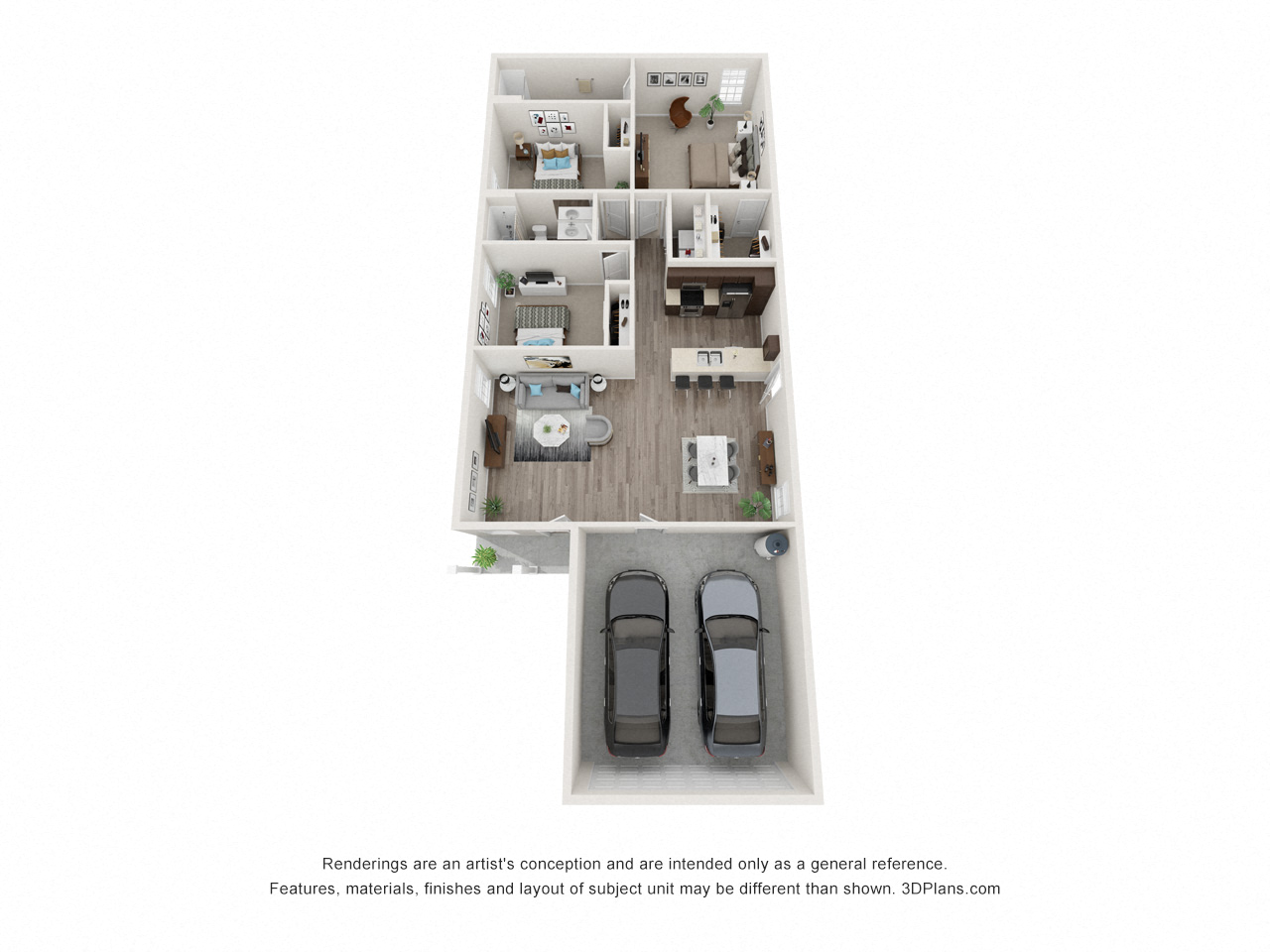 Linea Stillwater  Elm 3D Floor Plan